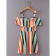 Women elegant dress, striped rainbow