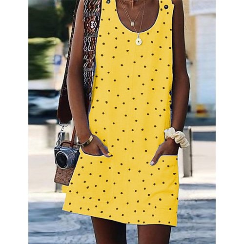 Women basic tight dress, Polka Dot comfort