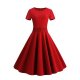 Women fashion elegant swing dress, solid color lace