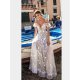 Women beach elegant tight-fitting dress, solid color lace, halter