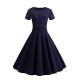 Women fashion elegant swing dress, solid color lace