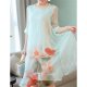 Female chiffon dress, solid color